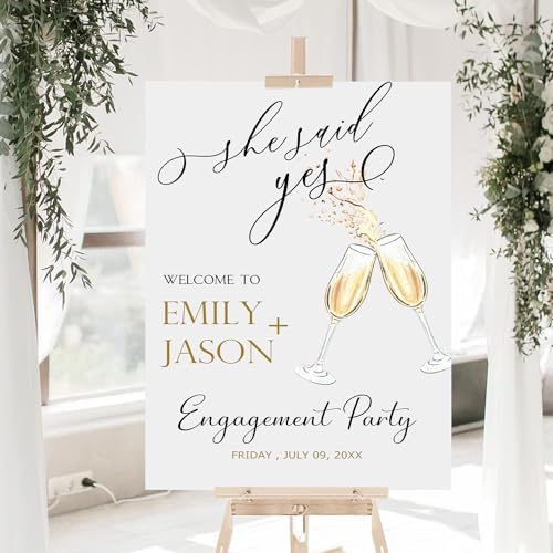 Boho Engagement Welcome Sign with Double-Sided Printing