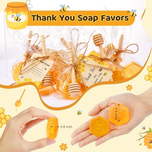 48 Pcs Baby Shower Favors Honeycomb Soaps with Wooden Sticks