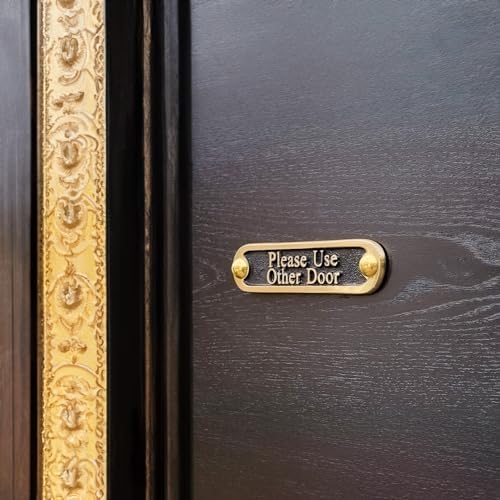 Please Use Other Door Solid Brass Sign