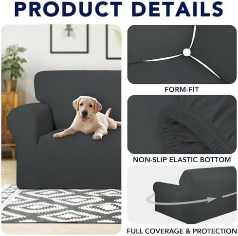 PureFit Waterproof Stretch Sofa Slipcover Dark Gray