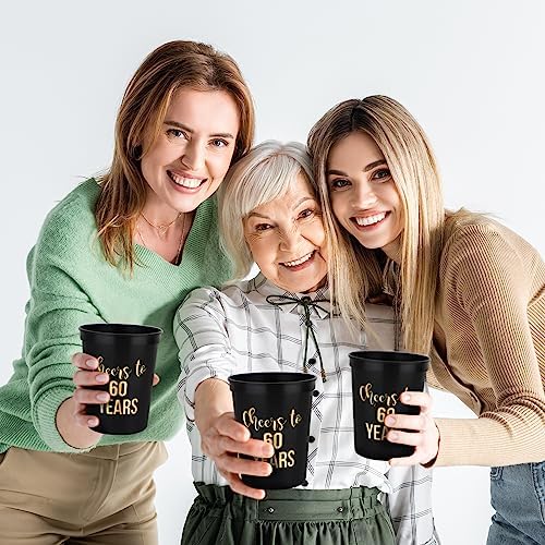 Cheers to 60 Years Old Birthday Cups 12-Pack 16oz