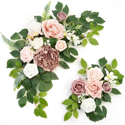 Dusty Rose Artificial Flower Backdrop Garland Set of 2