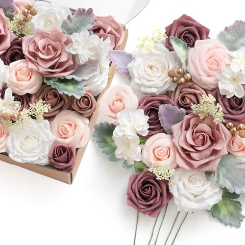 Lings Moment Dainty Dusty Rose Artificial Wedding Flowers Combo