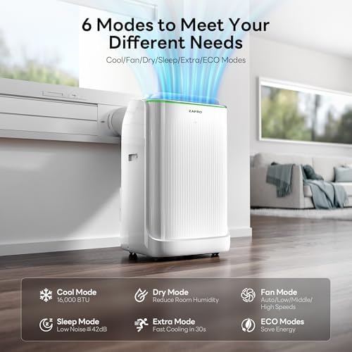 ZAFRO 16000 BTU Portable Air Conditioner Ultra Quiet 42dB