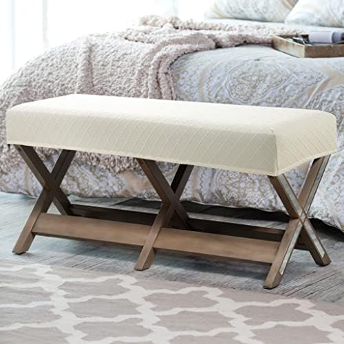 Fuloon Stretch Jacquard Dining Bench Cover - Beige