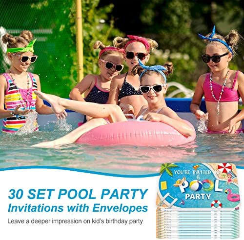 30 Pool Party Invitations with Envelopes