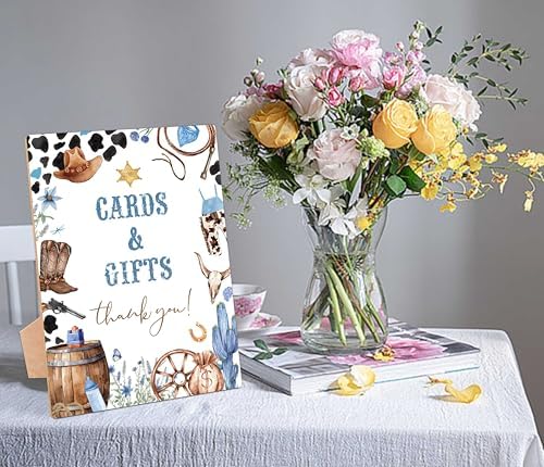 Cowboy Baby Shower Sign with Stand Wild West Decor - RG23