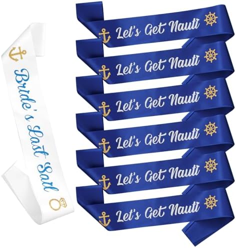 Serencatcher 7Pcs Nautical Bachelorette Party Sashes