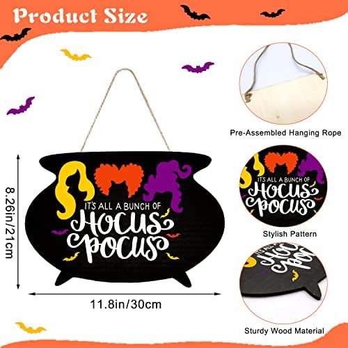 Hocus Pocus Halloween Door Sign Wooden Wall Hanging Decor