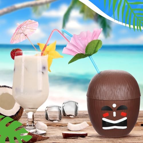 Yungyan 24 Piece Tiki Totem Coconut Cups Set