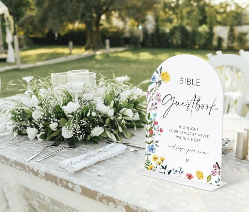 Bible Guestbook Sign with Base for Weddings