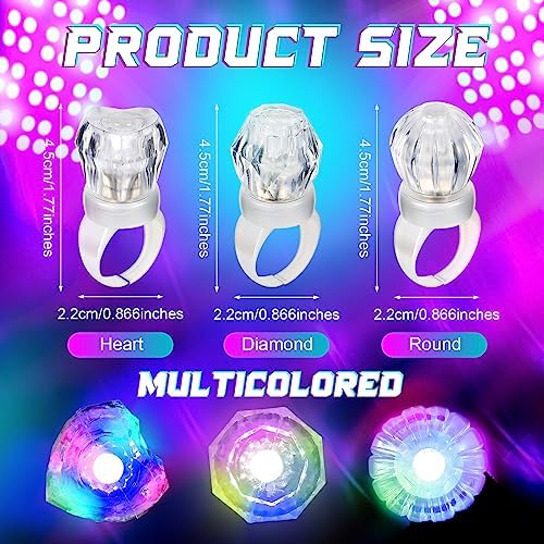 Retisee 50 Pack Light Up Rings Party Favors