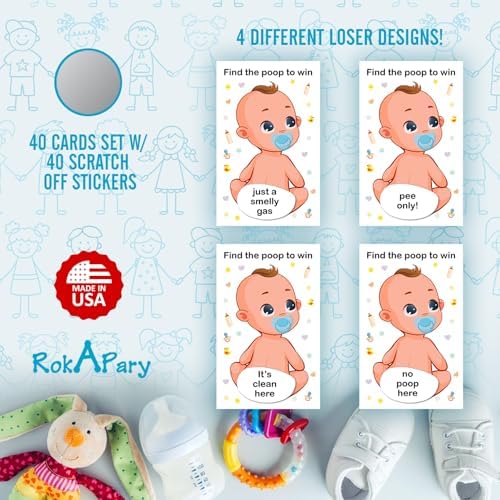 Baby Shower Scratch Off Poop Game Set of 40