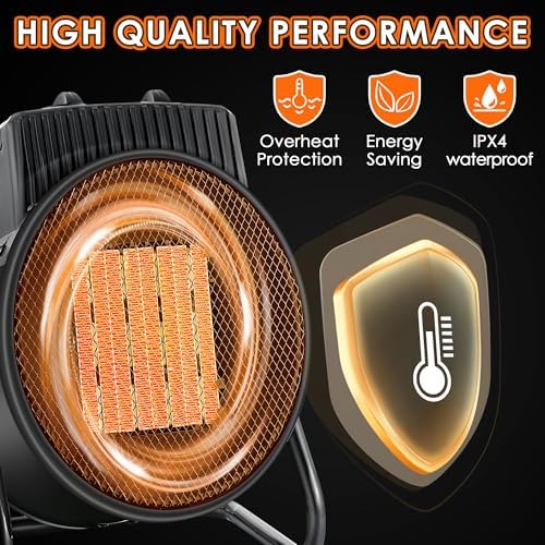 Gulfmew 1500W Quick Heating Portable Heater for Garage Indoor Use