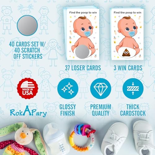 Baby Shower Scratch Off Poop Game Set of 40