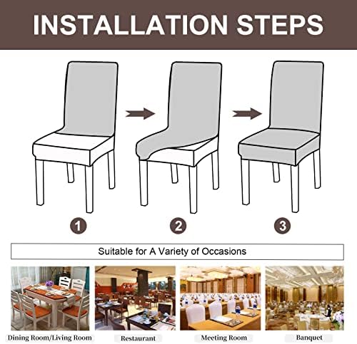 Genina Waterproof Dining Chair Covers with Flower Pattern