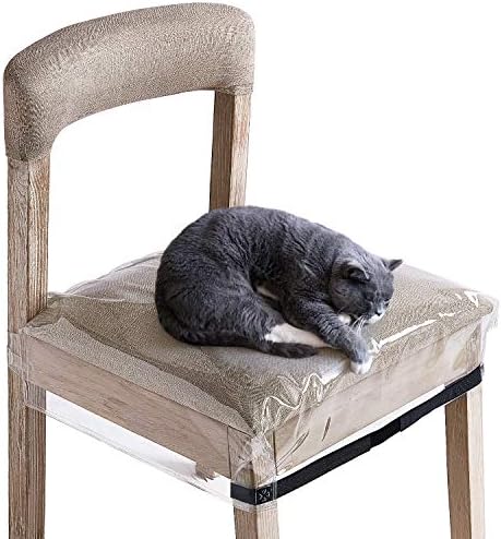 4 Pack Clear Dining Chair Covers with Adjustable Velcro Slipcovers