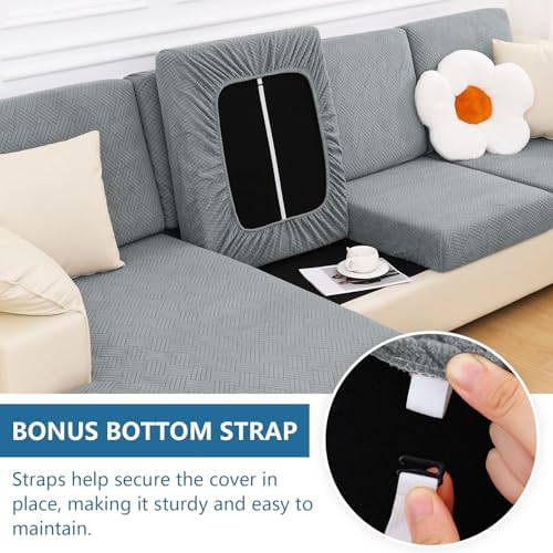 Hyha Waterproof Couch Cushion Covers 3PC Grey