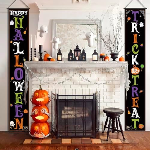 OHOME Halloween Decorations - Trick or Treat Porch Banner