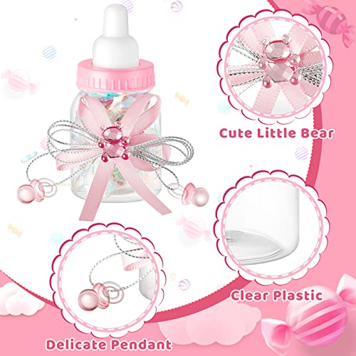 Nuenen 48 Pcs Baby Shower Candy Bottles with Bear and Ribbon