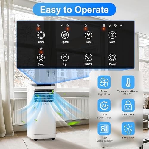 10000 BTU Portable Air Conditioner with 4-in-1 Functionality
