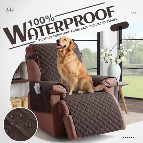 KinCam Waterproof Recliner Chair Cover 236 Chocolate