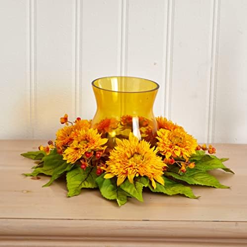 Nearly Natural Golden Sunflower Candelabrum Artificial Flower