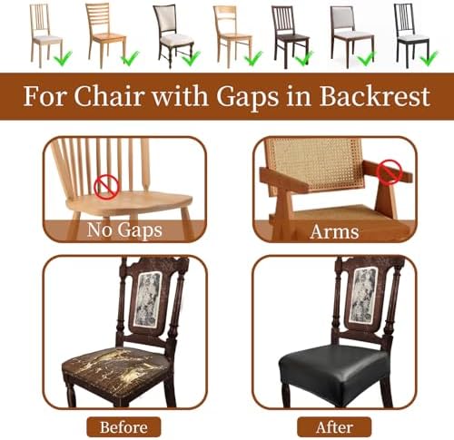 WUSOUPU Waterproof Dining Chair Seat Covers Set of 4 Black 1