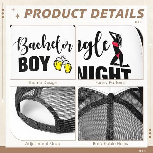 JaGely 7 Pcs Funny Bachelor Party Trucker Hats Set 1
