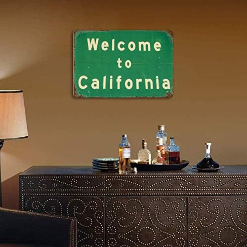 Retro Nostalgic Welcome to California Metal Sign