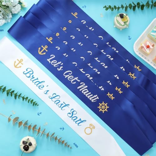 Serencatcher 7Pcs Nautical Bachelorette Party Sashes
