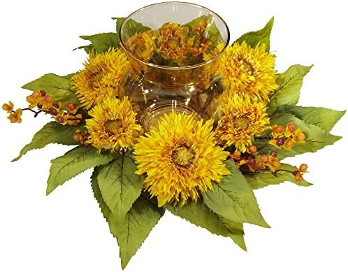 Nearly Natural Golden Sunflower Candelabrum Artificial Flower