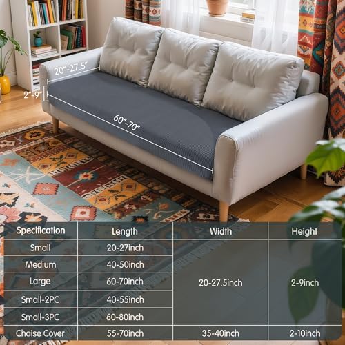 Hokway Stretch Sofa Slipcover Protector - Gray Large