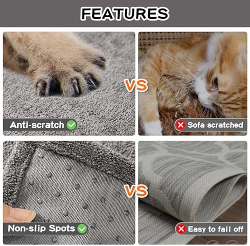 MEETSKY L Shape Sofa Slipcover for Pets 91x134 Grey