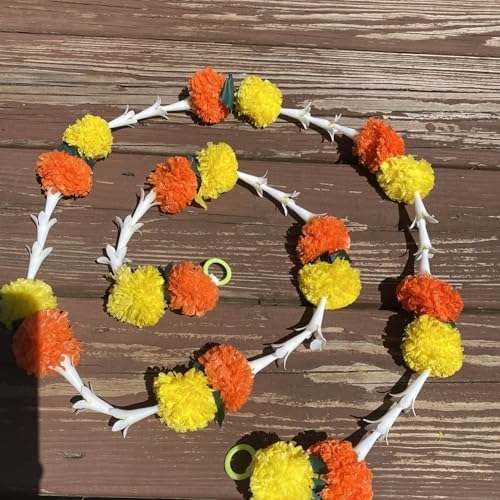 LoveNspire 5 Strings Artificial Marigold Flowers Garland