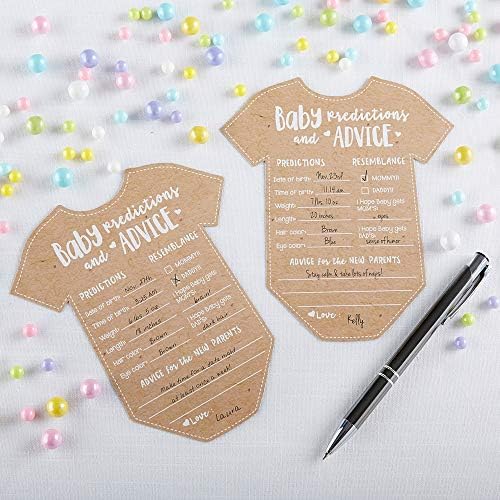 Kate Aspen Baby Prediction Advice Cards - 50 Count Onesie Shaped Set