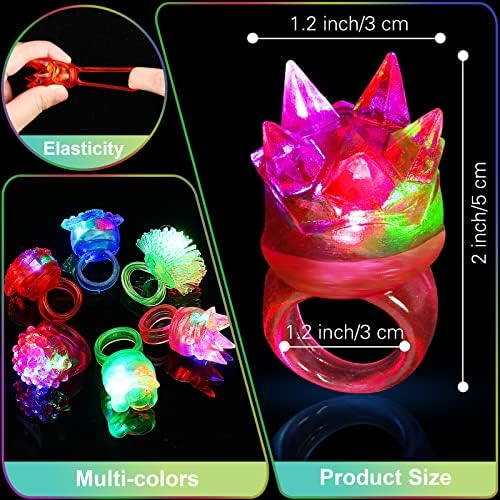 Vinsot 252 Pcs LED Glow in the Dark Ring Party Favors