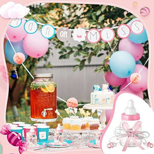Nuenen 48 Pcs Baby Shower Candy Bottles with Bear and Ribbon