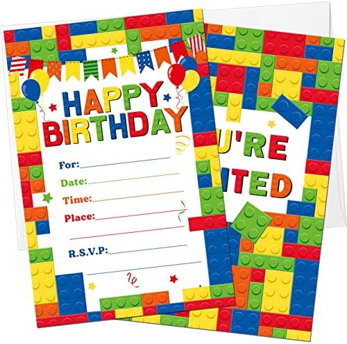 Nezyo 30 Pack Birthday Party Invitations with Envelopes