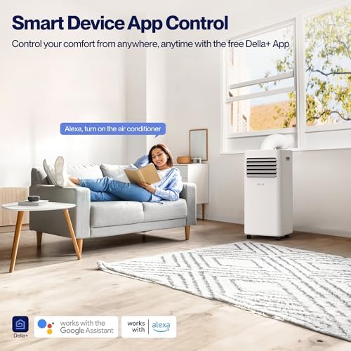 Della 8000 BTU Portable AC Unit with Alexa WiFi and Geo Fencing