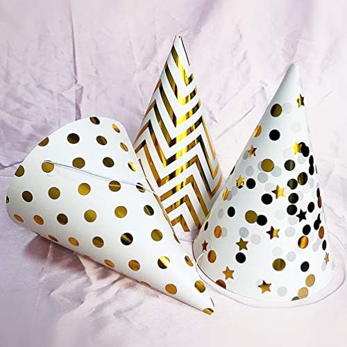 Boieo Birthday Cone Hats 12 Pcs Party Decor Set