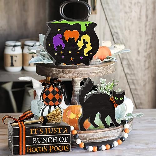 5PCS Halloween Wooden Signs Hocus Pocus Decor