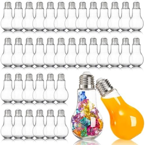 40 Pack Plastic Light Bulbs Candy Jars for Party Favors
