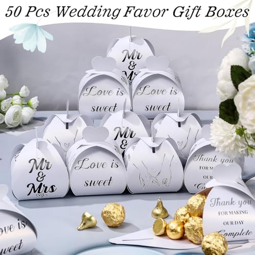 50 Pack Black Foil Wedding Candy Boxes
