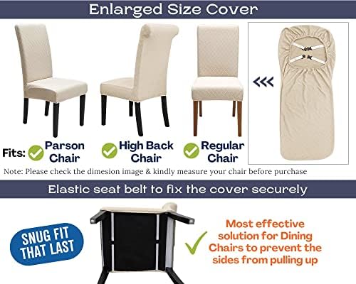 SPRINGRICO 6 Pack Dining Chair Covers with Seat Belt