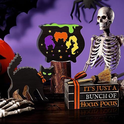 5PCS Halloween Wooden Signs Hocus Pocus Decor