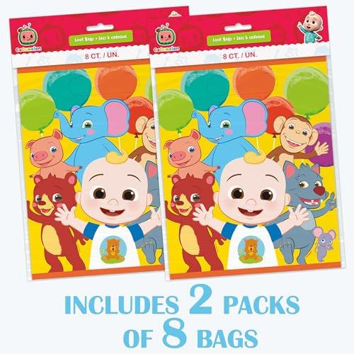 Unique CoComelon Party Favors Goodie Bags Pack of 16