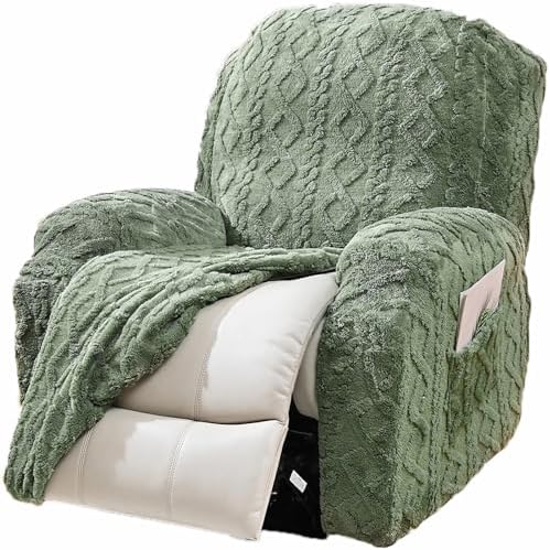 JOKIVTOU Recliner Chair Covers 4-Piece Set with Elastic Bottom and Stretch Fit