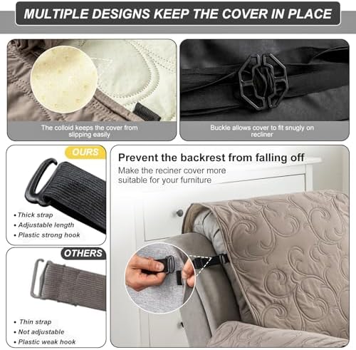100 Waterproof Recliner Chair Cover for Living Room