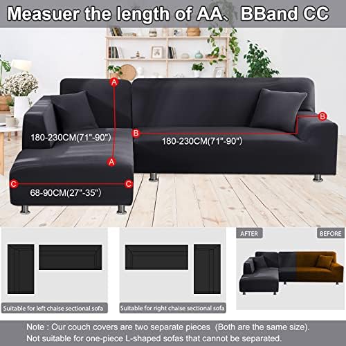 NAISI L Shape Sectional Couch Cover 2pcs